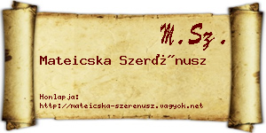 Mateicska Szerénusz névjegykártya
